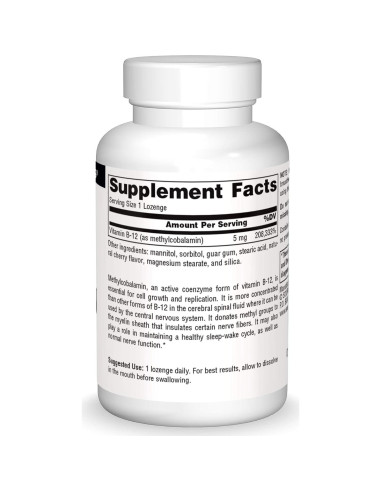 Vitamina B-12 Methylcobalamin Source Naturals 5mg 120 Pastillas