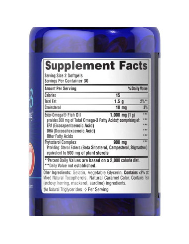 Aceite de Pescado Omega-3 Puritan's Pride 120g - Salud Cardiaca