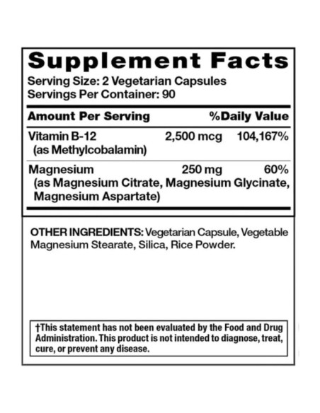 Suplemento de Magnesio Nature's Truth con Vitamina B-12 180 Cápsulas Suplemento de Magnesio Nature's Truth con Vitamina B-12 180 Cápsulas