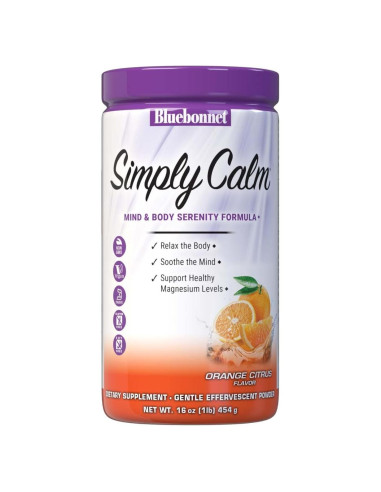 Polvo Simply Calm Bluebonnet Nutrition 454 g - Alivio Estrés y Calambres