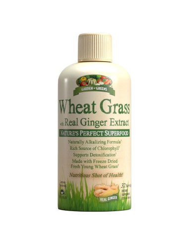 Jugo de pasto de trigo Garden Greens con jengibre - 32 porciones