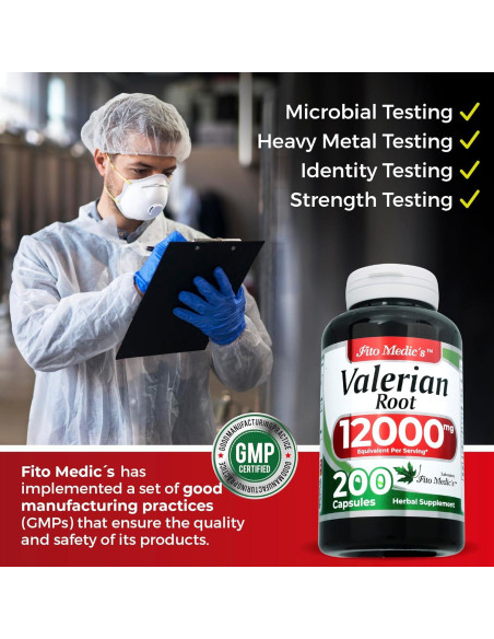 Cápsulas de Raíz de Valeriana FITO MEDIC'S 200 Unidades 12000 mg Cápsulas de Raíz de Valeriana FITO MEDIC'S 200 Unidades 12000 mg