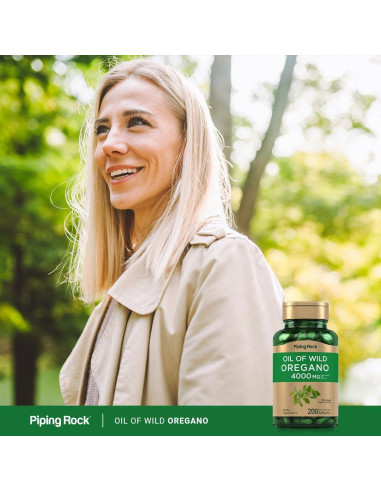 Cápsulas de Aceite de Orégano Piping Rock 4000mg - 200 Softgels