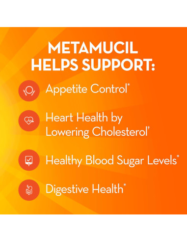 Metamucil Suplemento de Fibra 4-en-1 Naranja 114 Porciones