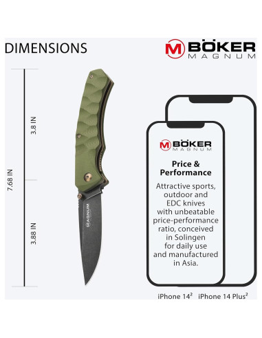 Cuchillo Plegable Magnum BKER Iguanadon 19.5 cm Verde