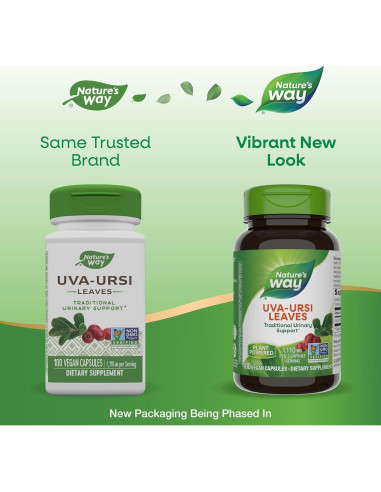 Hojas de Uva Ursi Nature's Way 100 Cápsulas Veganas 1110 mg