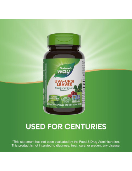 Hojas de Uva Ursi Nature's Way 100 Cápsulas Veganas 1110 mg Hojas de Uva Ursi Nature's Way 100 Cápsulas Veganas 1110 mg