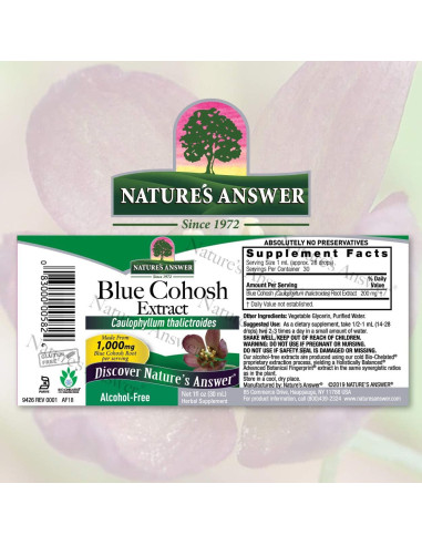 Raíz de Blue Cohosh Nature's Answer 30 ml - Soporte Menopáusico