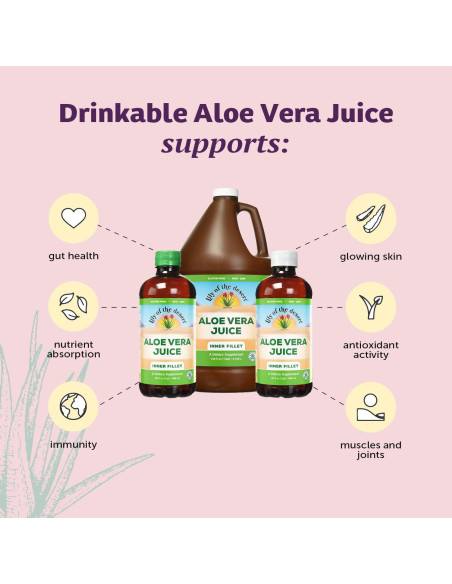 Jugo de Aloe Vera Orgánico Lirio del Desierto 946 ml - Salud Intestinal Jugo de Aloe Vera Orgánico Lirio del Desierto 946 ml - Salud Intestinal