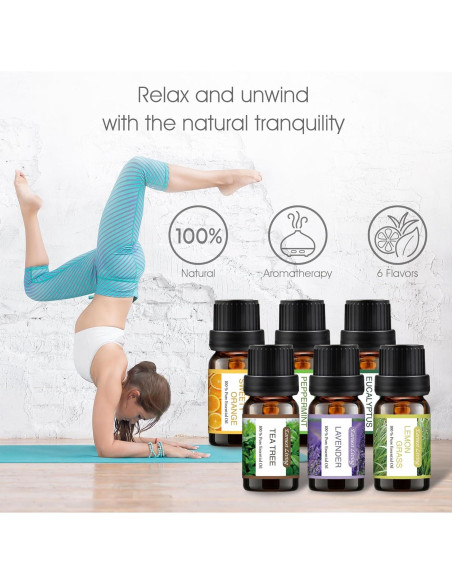 Juego de 6 Aceites Esenciales 100% Naturales Earnest Living Juego de 6 Aceites Esenciales 100% Naturales Earnest Living
