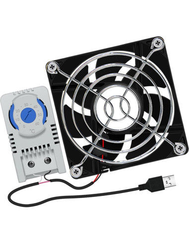 Ventilador de Gabinete USB VONNST 80mm Silencioso con Termostato