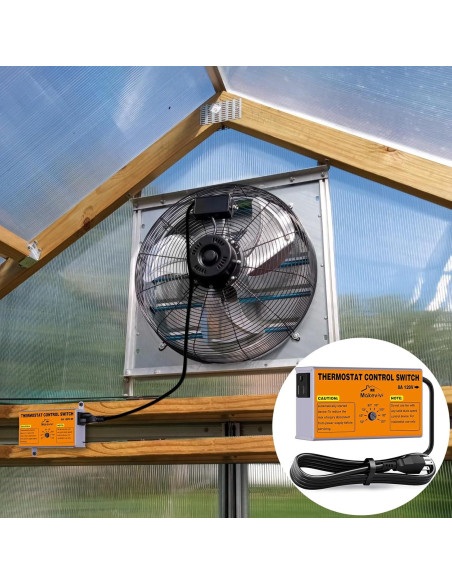 Termostato de Ventilador de Ático Makevivi 1600W Ajustable Termostato de Ventilador de Ático Makevivi 1600W Ajustable