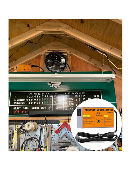 Termostato de Ventilador de Ático Makevivi 1600W Ajustable Termostato de Ventilador de Ático Makevivi 1600W Ajustable
