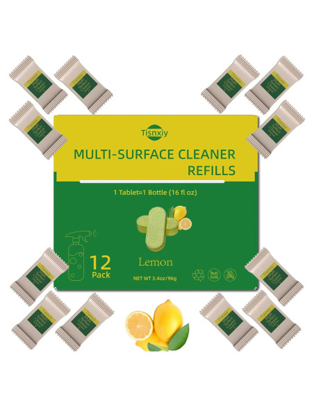 Tabletas de Recarga Limpiador Multi-Superficie Tisnxiy 12 Unidades Tabletas de Recarga Limpiador Multi-Superficie Tisnxiy 12 Unidades