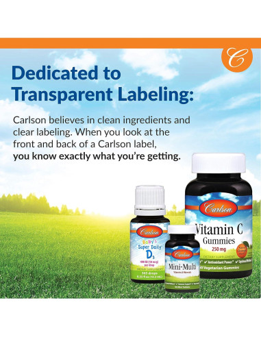 Carlson Vitamina D3 2000 UI 120 Cápsulas Blandas Suplemento