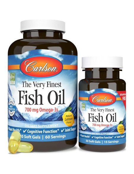 Aceite de Pescado Carlson 700 mg 120 Cápsulas Blandas + 30 Gratis Aceite de Pescado Carlson 700 mg 120 Cápsulas Blandas + 30 Gratis
