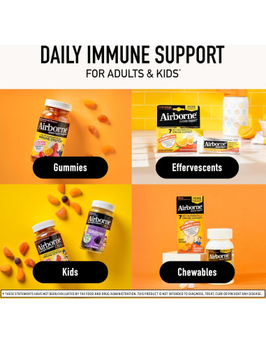 Tabletas efervescentes Airborne 1000mg Vitamina C Very Berry 36 unidades