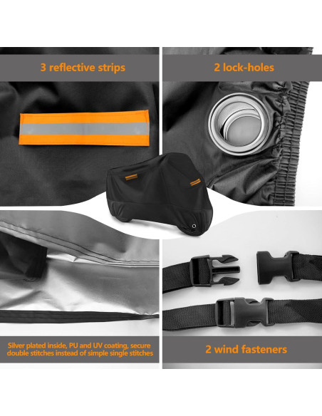 Cubierta Universal para Motocicleta ROMGTNN 274 cm Impermeable Cubierta Universal para Motocicleta ROMGTNN 274 cm Impermeable