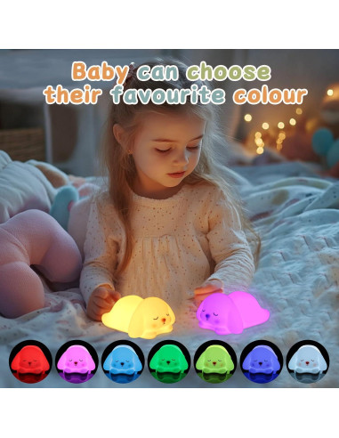 Luz Nocturna Conejo ZKLiLi 16 Colores Silicona Recargable
