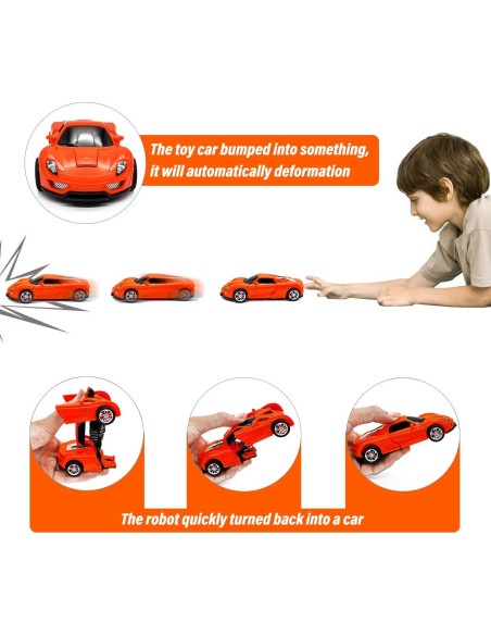 Juguete Transformable Coche-Robot CDDZSW Naranja 13.5 cm Juguete Transformable Coche-Robot CDDZSW Naranja 13.5 cm