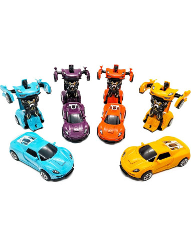 Juguete Transformable Coche-Robot CDDZSW Naranja 13.5 cm