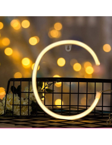 Luz de Neón LED Letra C ENUOLI para Decoración 33.66cm