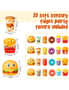 50 Mini Juguetes de Comida Rápida Leyndo - Suaves y Sensoriales 2