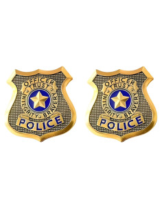 Pins de Insignia de Policía Americana - 2 Pcs - Accesorios de Disfraz