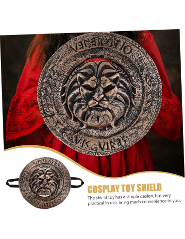 Escudo Medieval de Cosplay Marrón Oscuro 29.5cm - Accesorio Halloween