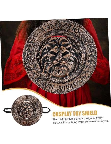 Escudo Medieval de Cosplay Marrón Oscuro 29.5cm - Accesorio Halloween Escudo Medieval de Cosplay Marrón Oscuro 29.5cm - Accesorio Halloween