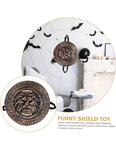 Escudo Medieval de Cosplay Marrón Oscuro 29.5cm - Accesorio Halloween