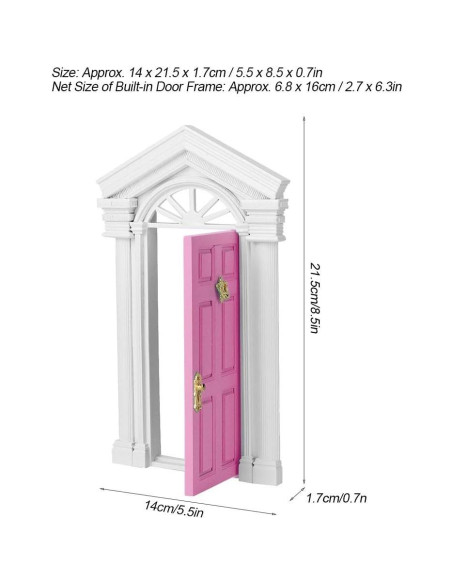Puerta de Casa de Muñecas 1:12 de Madera Abedul 14x21.5cm Puerta de Casa de Muñecas 1:12 de Madera Abedul 14x21.5cm
