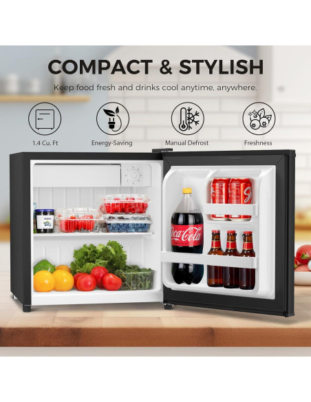 Refrigerador Compacto Antarctic Star 39.5L Negro con Congelador Refrigerador Compacto Antarctic Star 39.5L Negro con Congelador