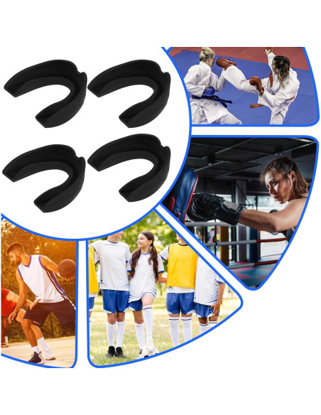Paquete de 4 Protectores Bucales Deportivos Dimeho Negro Paquete de 4 Protectores Bucales Deportivos Dimeho Negro