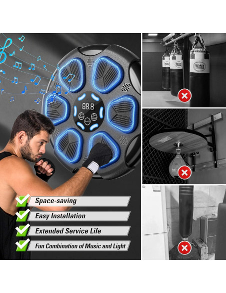 Máquina de Boxeo Musical Nicebook 03 con Guantes y Bluetooth Máquina de Boxeo Musical Nicebook 03 con Guantes y Bluetooth