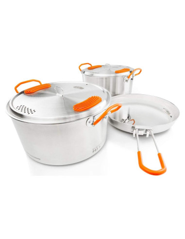 Juego de Cocina GSI Outdoors Campista Base Acero Inoxidable 3 Piezas