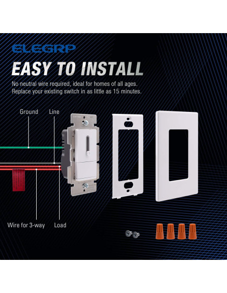 Interruptor Regulador ELEGRP Blanco Mate 150W LED/CFL/Incandescente Interruptor Regulador ELEGRP Blanco Mate 150W LED/CFL/Incandescente