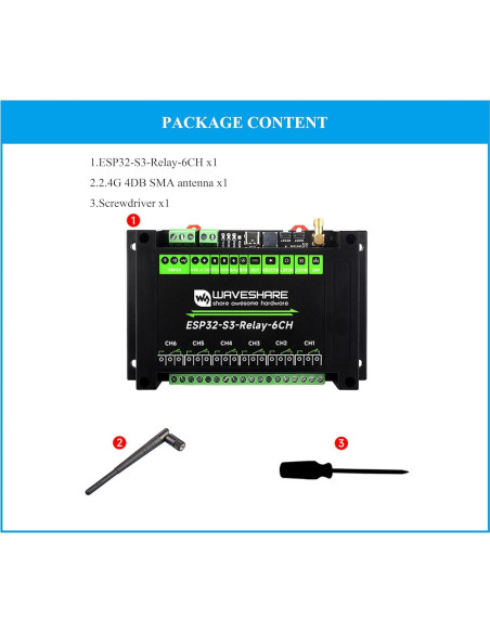 Módulo Relé WiFi 6 Canales UeeKKoo ESP32-S3 Industrial Módulo Relé WiFi 6 Canales UeeKKoo ESP32-S3 Industrial