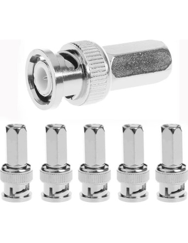 25 Conectores BNC Macho Twist On RG59 V-Fiabilidad para CCTV