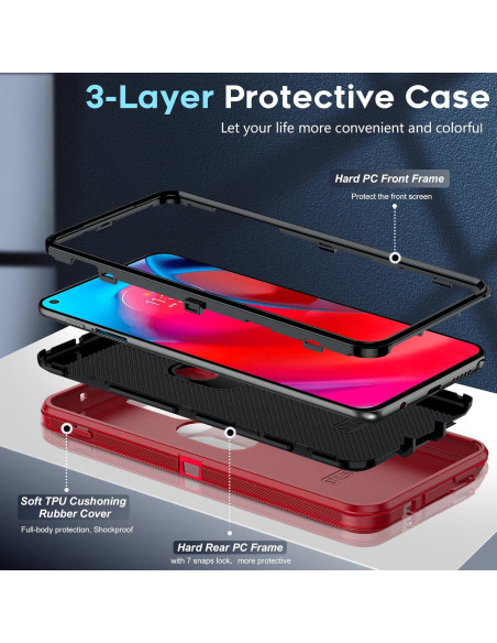 Funda LeYi para Moto G Stylus 5G 2021 + 2 Protectores Vidrio Funda LeYi para Moto G Stylus 5G 2021 + 2 Protectores Vidrio