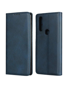 Funda iCoverCase Plegable para Motorola One Action - Cuero PU Azul Marino