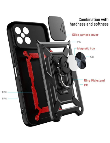 Funda de Grado Militar Ysnzaq para Honor X8 6.7" Negra