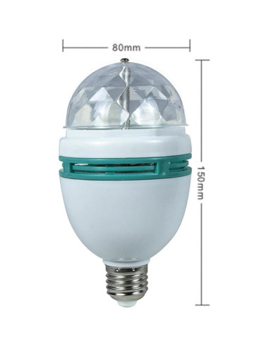 Bombilla LED RGB Luqeeg E27 3W, Luz Estroboscópica para Fiestas