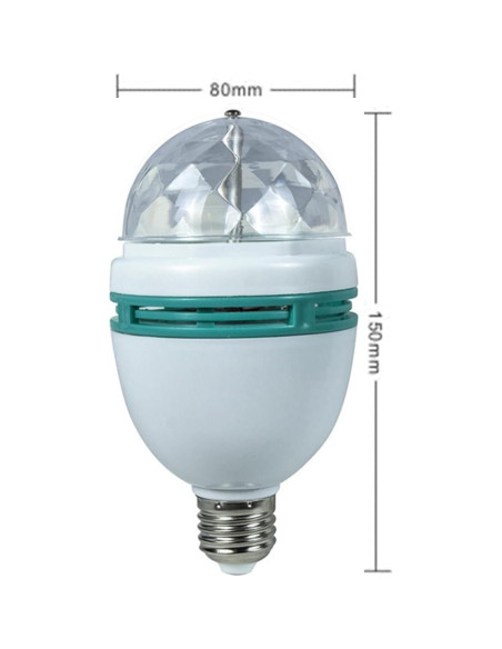 Bombilla LED RGB Luqeeg E27 3W, Luz Estroboscópica para Fiestas Bombilla LED RGB Luqeeg E27 3W, Luz Estroboscópica para Fiestas