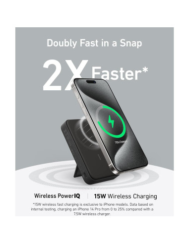 Banco de Energía Anker MagGo 10,000mAh Qi2 3-en-1