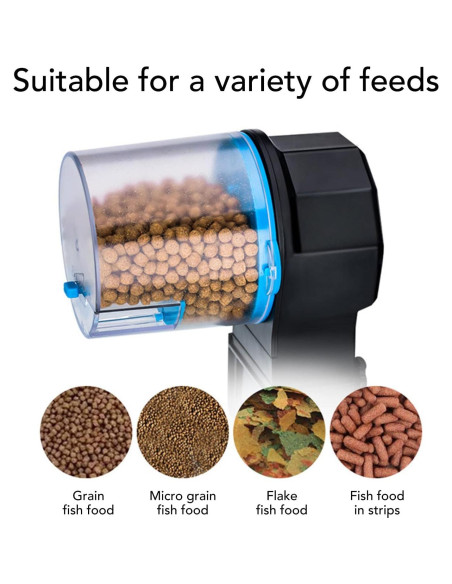 Alimentador Automático de Peces Luqeeg 210ml/100g, Batería AA Alimentador Automático de Peces Luqeeg 210ml/100g, Batería AA