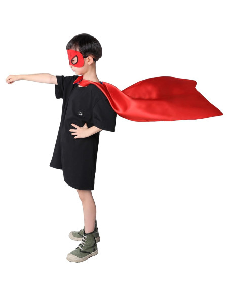 Capa y Máscara de Superhéroe HuangWeida para Niños 3-9 Años Capa y Máscara de Superhéroe HuangWeida para Niños 3-9 Años