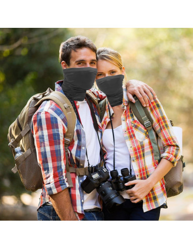 Gaiter de Cuello Negro Unisex para Protección Solar y Polvo
