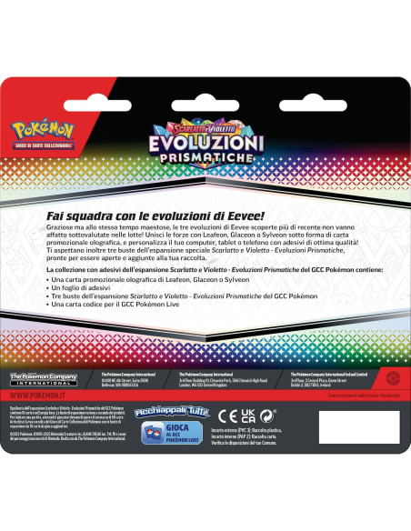 Stickers Pokémon TCG Scarlet y Violet Leafeon + 3 Paquetes Stickers Pokémon TCG Scarlet y Violet Leafeon + 3 Paquetes