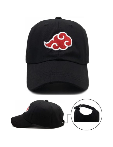 Gorro Strapback Negro de Anime Unisex - Cosplay y Verano Gorro Strapback Negro de Anime Unisex - Cosplay y Verano